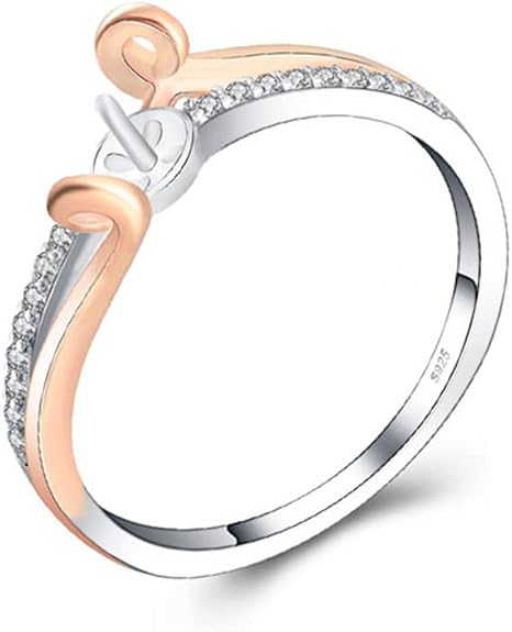 925 Sterling Silver Rose Gold CZ Ring Including Pearl