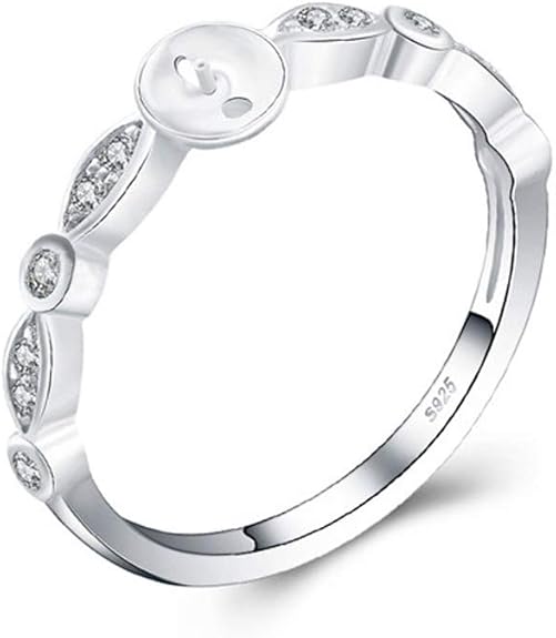 Sterling Silver CZ Antique Rings Mounting Choice color pearl included